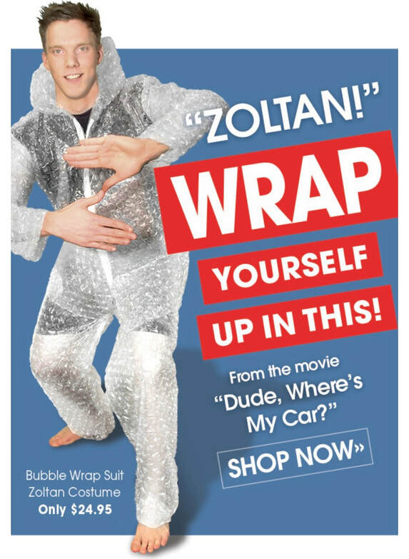 Bubble Wrap Suit Zoltan Costume from Dude Where's My Car?
